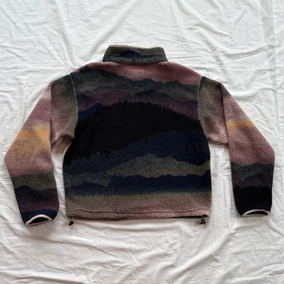 Columbia Helvetia II Women’s Small Printed Cropped Quarter Snap Sherpa Fleece - Picture 7 of 10